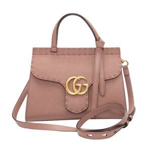 Mauve Gucci Marmont Top Handle Crossbody Bag